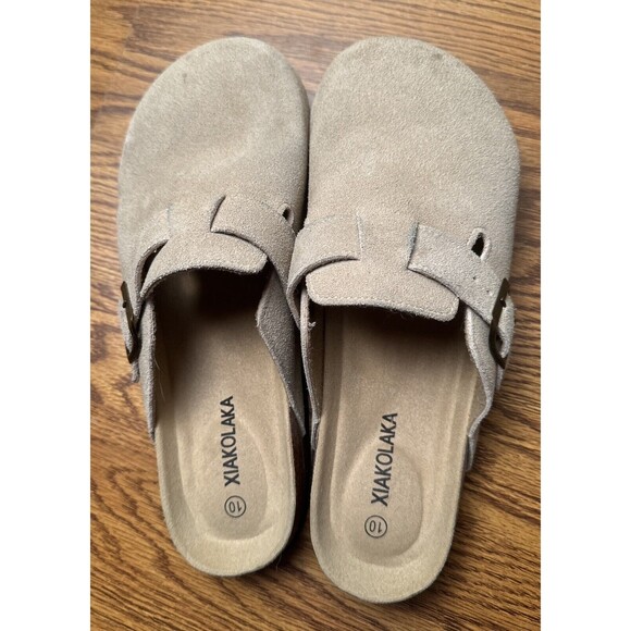 Xiakolaka Women’s Suede Clogs w/ Adjustable‎ Buckle Strap, US 10 - Picture 3 of 7